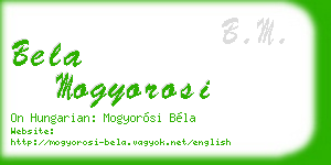 bela mogyorosi business card